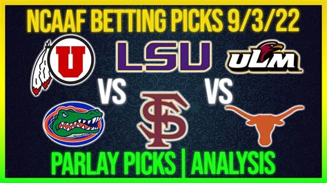College Football Week 1: Thursday NCAAF Parlay Picks .